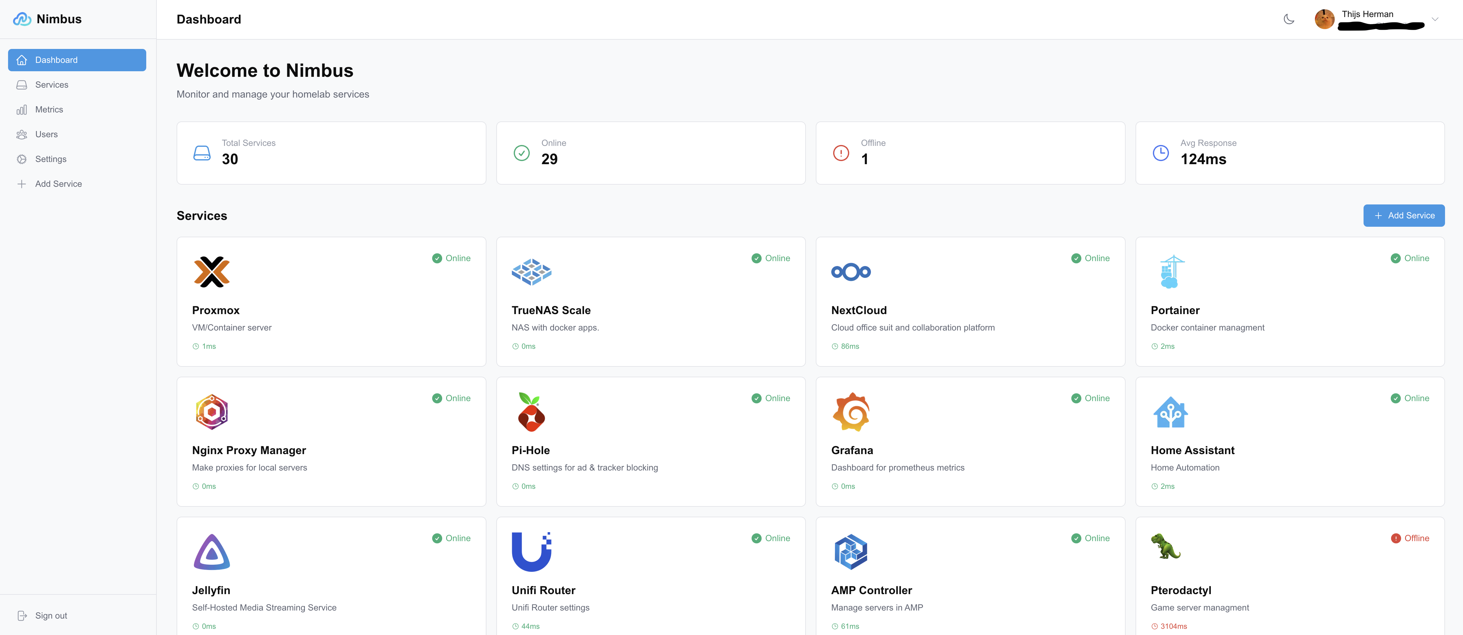 Nimbus Dashboard Preview